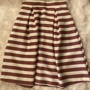 Striped MIDI skirt (Burgundy & white)